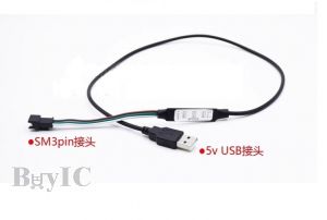 LED幻彩USB三鍵控制器WS2812B/SK6812全彩燈條 5V迷你手動控制器